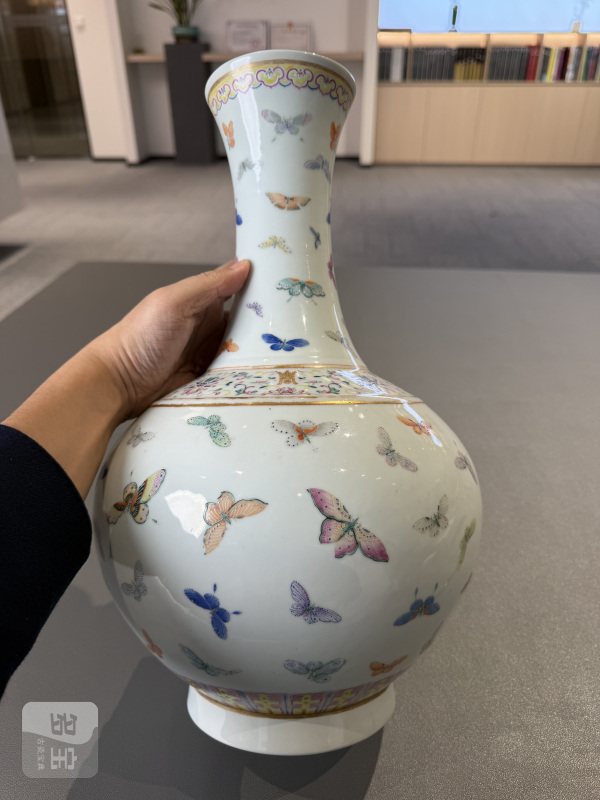 清光绪 粉彩百蝶纹赏瓶 - 图4